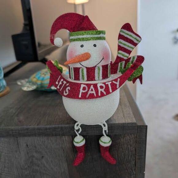 Unbranded Other - Snowman Shelf Sitter Decoration "Let's Party"